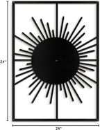 SIGNLEADER Metal Wall Art Decor Shining Sun Landscape Minimalist Modern Abstract Wall Sculpture Hangings Home Decoration for Living Room, Bedroom, Bathroom, Kitchen, Outdoor - 24" Black