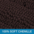 H.VERSAILTEX Bath Mats for Bathroom Non Slip Extra Thick Chenille Striped Bath Rug 24" x 36" Absorbent Non Skid Fluffy Soft Shaggy Rugs Washable Plush Mats for Indoor, Bath Room, Tub - Chocolate