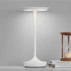 LED Cordless Table Lamps Rechargeable - Outdoor 6000mAh Battery Operated Portable Tables Light 3 Color Stepless Dimming Lamp with Memory Function for Patio Restaurant Dining White