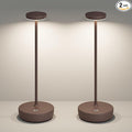 Cordless Table Lamp Set of 2,LED Rechargeable Battery Operated 3 Levels Brightness with Memory Function IP54 Waterproof Portable Lights for Outdoor Patio,Cafe,Restaurant,(2P Rust)