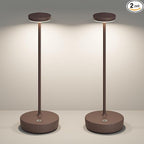 Cordless Table Lamp Set of 2,LED Rechargeable Battery Operated 3 Levels Brightness with Memory Function IP54 Waterproof Portable Lights for Outdoor Patio,Cafe,Restaurant,(2P Rust)