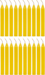Alternative Imagination Yellow Chime Candles - 20 Pack of Unscented 4 Inch Mini Taper Candles - Dripless Long Burning Ritual Candles for Meditation, Spell Work, Birthdays, Ceremonies & Home Decor