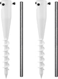 Beach Umbrella Sand Anchor, 2 Pack Heavy Duty Umbrella Stand Outdoor Base 17 Inches Metal No Dig Ground Umbrella Holder, Christmas Tree Stand Base （White）
