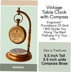 ALADEAN Inspirational Gift Table Compass | I Will Guide You Quote Engraved Desk Compass - Religious Gift Shelf Vintage Decor Christian Gift (Providence of God)