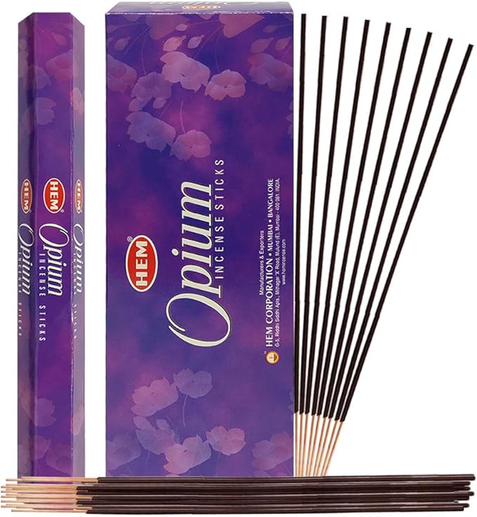 TRUMIRI Opium Hem Incense Sticks & Holder Bundle: 121 Pieces (6 Packets of 20, 1 Set)