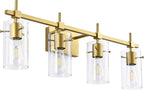 SOLFART Gold Bathroom Light Fixtures Vanity Lights for Mirror 5 Lights Bathroom Vanity Light Wall Sconce