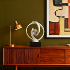 AWNR Gold Abstract Sculpture House Decor Aesthetic - Home Décor Accents for Nightstand, Shelves, Dining Room, Entryway Table, Office, Desk Accessories (White)
