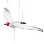 Wooden Flying Seagull Decorative Hanging Mobile Nautical Ornament Nursery Room Bird Drop for Patio Balcony Wedding Party(20")