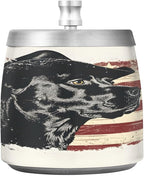 Cowboy Dog Vintage American Flag Ashtray with Lid, Outdoor Ashtrays for Patio, Stainless Steel Ashtray Odorless Smokeless for Home Office Balcony