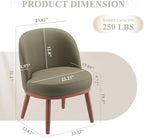 Accent Chair Mid-Century Modern Chair PU Leather Upholstered Armless Chair Set of 2, Suitable for Living Room, Bedroom, Balcony,Olive Green