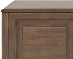 SIMPLIHOME Connaught Storage Bench - 51 inch Wide Solid Wood Trunk Bench in Natural Aged Brown, Traditional Bench for Entryway with Lift-Up Lid and 3 Hidden Compartments