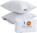 Lincove Down and Feather Luxury Hotel Collection Bed Pillows for Sleeping Made in The USA - 100% Cotton Shell, 600 Thread Count - Soft Hypoallergenic (King Size, Pack of 2)