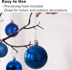 Royal Blue Christmas Ornaments - Christmas Tree Decorations Shatterproof Hanging Balls for Birthday Wedding Holiday Decor Set of 36pcs, Multi-Sizes(1.6",2.5",3.2")