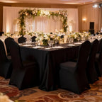 50 Pcs Black Washable Removable Universal for Wedding Party Dining Banquet Polyester Spandex Stretch Slipcovers Chair Covers