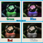 IFOLAINA Crystal Ball Lamp, 3D Four Leaf Clover K9 Decorative Night Light, Clear, 3.15 inches, Rechargeable USB, Ideal Gift for Her Birthday, Wedding, Anniversary
