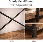 Small Bookshelf for Small Spaces, 3-Tier Industrial Bookcase with Metal Frame and Wood Shelves, Narrow Storage Shelf for Living Room, Bedroom, Apartment