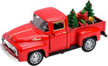 Christmas Red Truck Decor with Xmas Tree and Gifts Bags Little Red Pickup Metal Vehicle Vintage Christmas Decorations Rustic Farmhouse Table Decor Tiered Tray decor kitchen Shelf Decor Home Decor