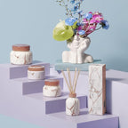 Capri Blue Modern Marble Reed Diffuser Set - Includes Reed Diffuser Sticks, Scented Oil & Glass Bottle - Luxury Scents for Bedroom Decor & Bathroom Air Freshener - Havana Vanilla (5.7 fl oz)