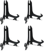 Artliving (4 Pack) 12 Inch Plastic Display Stand, Black Easel Display Photo Holder Stand, Displays Picture Frames, Cookbooks, Tablets and Art