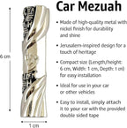 My Daily Styles Metal Nickel Car Mezuzah with Jerusalem Theme Travelers Prayer Scroll Jewish Hoshen Mezuza from Israel 2.5"