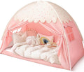 Sherilyn Twin Bed Canopy Tent, Canopy on Bed Privacy Space Sleeping Blackout Tents Bunk Bed Tent Twin Size (Pink)