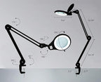 Neatfi 1,200 Lumens LED Magnifying Lamp with Clamp – 5-Inch Lens, 8 Diopter, Dimmable, Adjustable Arm, Includes Microfiber Cloth, Lamp for Reading, Sewing, Crafting (Black, 8 Diopter)