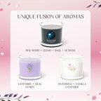 Scented Candles Gifts for Men, Candle Gift Set for Her, 3 Scented Votive Candles, Birthday Gifts for Women/Men (Black+Purple+White, 7 oz)