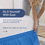 Wrap Around Dust Ruffle Bed Skirt - Royal Blue - for King Size Beds w/ 12 Inch Drop - Easy Fit Elastic Strap - Adjustable Pleated Bedskirt w/Brushed Fabric - Wrinkle Free, Women, Men, Kids & Teens