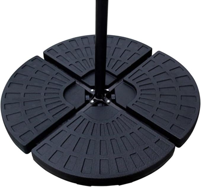 Backyard Expressions 4-Piece Offset Umbrella Base Weight Set – Fill with Water or Sand for Up to 160 lbs Stability – Heavy-Duty Resin Plates with Easy Carry Handles, Fits Most Cantilever Umbrellas