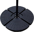 Backyard Expressions 4-Piece Offset Umbrella Base Weight Set – Fill with Water or Sand for Up to 160 lbs Stability – Heavy-Duty Resin Plates with Easy Carry Handles, Fits Most Cantilever Umbrellas