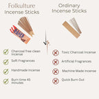 Folkulture Incense Sticks (75 Sticks) |8" Premium Coffee Incense Sticks for Aromatherapy, Focus, Energy, Gifts for Women | No Charcoal,Organic, Non Toxic, 45 Mins, Long Burning Insence-Sticks