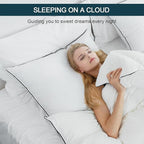 Luxurious Down Pillows - Standard Size, High Fill Power, Breathable Cotton Blend Shell,Down Pillow Ideal for Every Night (White, Queen (Pack of 1))