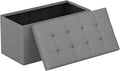 FDW 30 Inches Folding Storage Ottoman Bench, End of Bed Foot Rest Stools Ottoman Storage Chest, Holds up to 660 lb, for Entryway, Living Room, Bedroom, Gray