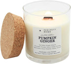 PERIPETI Home Pumpkin Ginger Scented Candle, Wooden Wick – 8.5oz Natural Soy Wax for Energizing Aromatherapy, Long-Lasting Burn with a Cozy Fall Scent