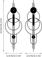 ruelen 2 Pcs Small Metal Abstract Wall Art, Modern Minimalist Wall Decor Single Line Art Metal Vertical Wall Decor Geometric Wall Hanging Sculptures for Home Bedroom Living Room, 39.37 x 12.8 Inch