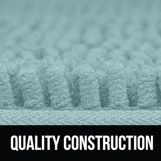 KANGAROO Bathroom Rugs, Chenille Soft Absorbent Bath Rug, Shaggy Shower Mat, Quick Dry Machine Wash Bathmat, Plush Carpet Mats for Tub, Bathtub and Room Home Decor Accessories, 36x24, Seafoam