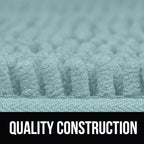 KANGAROO Bathroom Rugs, Chenille Soft Absorbent Bath Rug, Shaggy Shower Mat, Quick Dry Machine Wash Bathmat, Plush Carpet Mats for Tub, Bathtub and Room Home Decor Accessories, 30x20, Seafoam