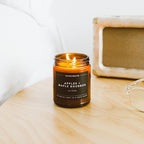 Calyan Wax Co. Palo Santo & Cypress Scented Candle - 57 Hour Burn - Luxury Non Toxic Soy Wax Candles - Long Lasting Amber Glass Jar Candle for Home - 7.2oz