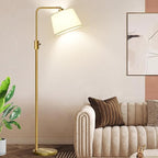 Nintiue Dimmable Floor Lamp, 1000 LM LED Edison Bulb Included, Arc Floor Lamps for Living Room Modern Standing Lamp Tall Lamps for Living Room Bedroom-Brass