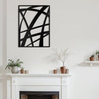 SIGNLEADER Metal Wall Art Decor Black Line Abstract Geometric Minimalist Modern Abstract Wall Sculpture Hangings Home Decoration for Living Room, Bedroom, Bathroom, Kitchen, Outdoor - 30" Black