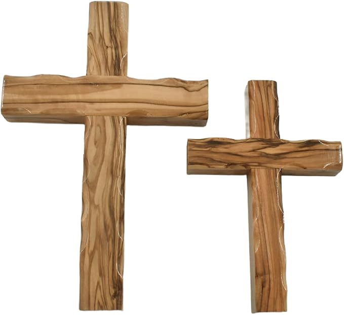 Handcrafted Olive Wood Wall Cross – 6 Inch Cross from the Holy Land | Christian Wooden Cross for Home, Church, Baptism, or Memorial Gift