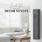SURI Mezuzah for Door – 4 Inch Dark Gray Concrete Mezuzah Cover with Printed Scroll, Self-Stick Adhesive, Fits a 3 Inch Mezuza Scroll, Gift Box Included