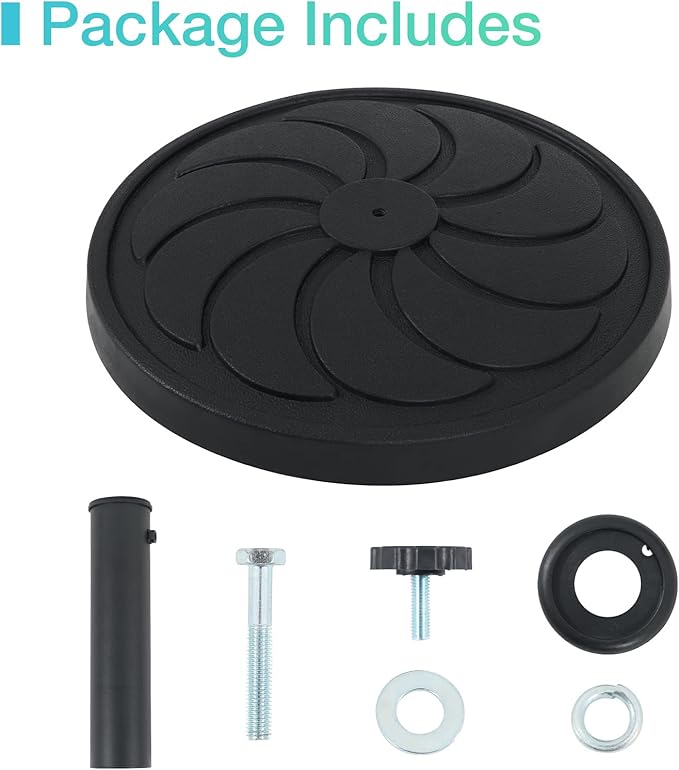 COBANA Patio Umbrella Base, 40lbs Outdoor Heavy Duty Resin Umbrella Stand for Garden, Backyard, Porch, Balcony, Black