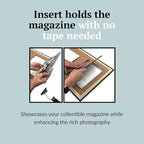 Creative Picture Frames 10.5 x 13.12 Magazine Frame with Full-Strength Glass, Holds Up To A 1/4" Thick Media with Installed Hangers for Easy Mounting, 12x14 Manhattan Black Frame with White Mat