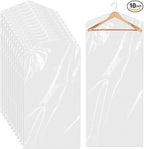 10 Pack Long Dress Covers 71 Inch Garment Bags for Hanging Clothes Plastic Suit Bags Dry Cleaning Bags Hanging Dust-proof Garment Bags for Coat Gowns Dresses