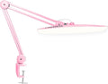 Neatfi XL Nail Desk Lamp with Clamp, 2200 Lumens, 20-Inch Wide Head, Dimmable 4 Levels, 3 Color Modes 3000K–6000K, LED Task Light for Manicure Table, Crafts, Workbench, Office (CCT, Pink)