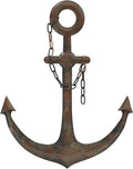 DECORKEY Anchor Wall Decor,Antique Metal Wall Art With Chain for Bedroom Living Room Dorm Home Wall Decor, Antique Metal Anchor Farmhouse Decor