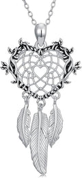 Dream Catcher Necklace for Women 925 Sterling Silver Dream Catcher Pendant Necklace Dreamcatcher Jewelry for Women