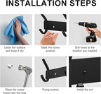 VAEHOLD Wall Hooks, Heavy Duty Aluminum Towel Hooks for Hanging Coat, Hat, Key, Clothes, Closet Hook Wall Mount for Kitchen, Bathroom, Office (“C“ Shape Coat 5 Hooks 2 Pack)