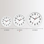 AKCISOT 12 Inch Wall Clock Silent Non Ticking Modern Wall Clocks Battery Operated, Analog Classic Clock Decorative for Bedroom, Kitchen, Home Office, Bathroom, School, Living Room (White)